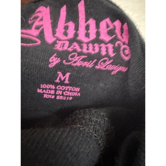 Y2K Abbey Dawn by Avril Lavigne Pink & Black  Checkered Skull T-Shirt suspender - Picture 3 of 5